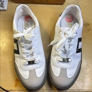 Guess Style White Sneakers | Casual Shoes with Metal Detail | New